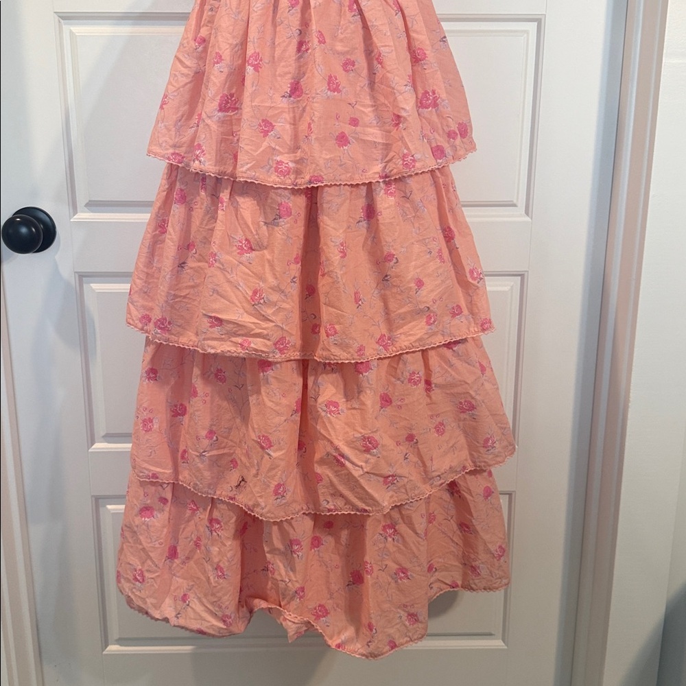 LoveShackFancy x Target Collab Ruched Bodice Maxi with tiered bottom XXS - Picture 3 of 5